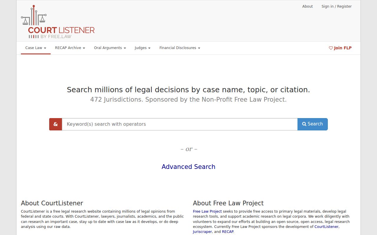 Blue Earth County case search CourtListener federal docket alternative