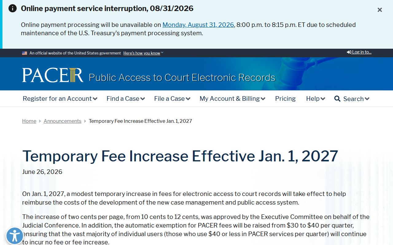 Blue Earth court docket distinction from PACER federal records