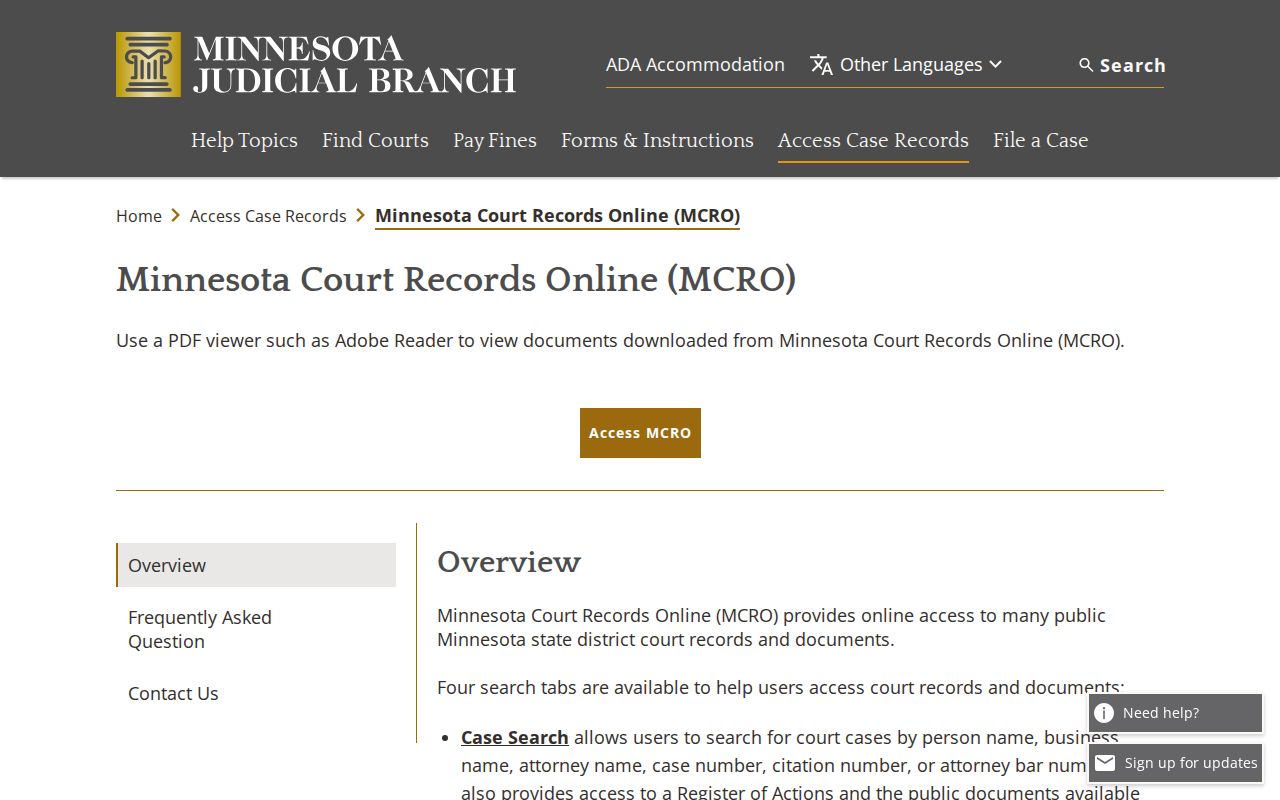 Blue Earth County court docket Minnesota Court Records Online overview