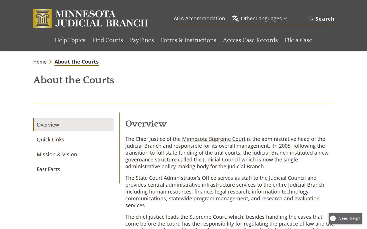 Blue Earth County court docket Minnesota court structure reference
