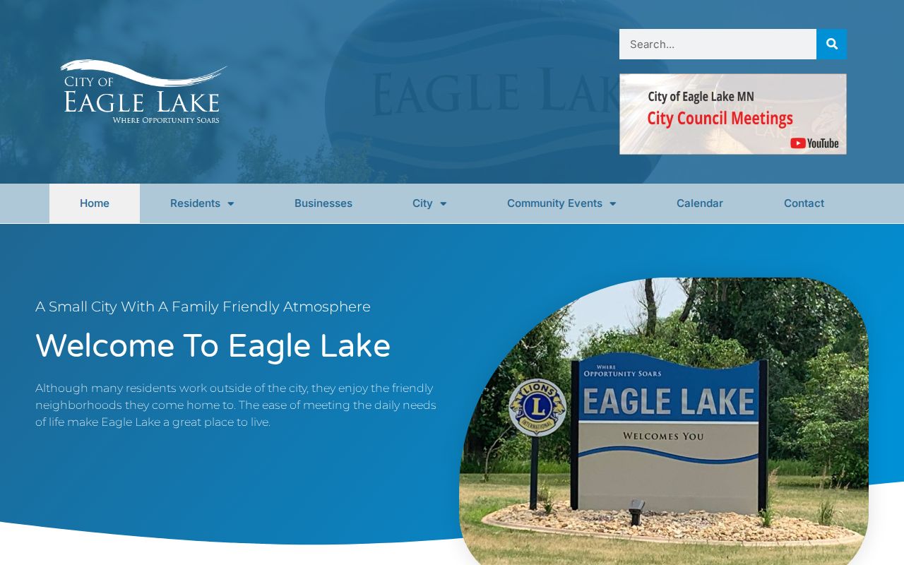 Eagle Lake court docket context from the official city website