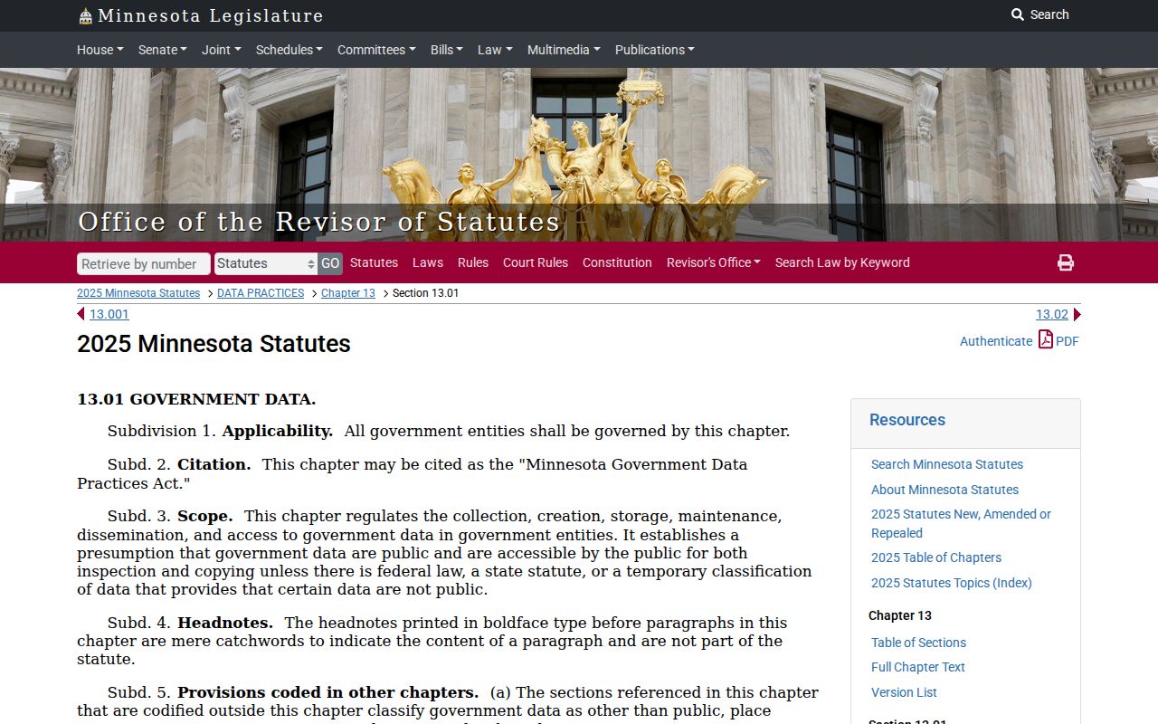 Lake Crystal court docket public-access context from Minnesota data practices law