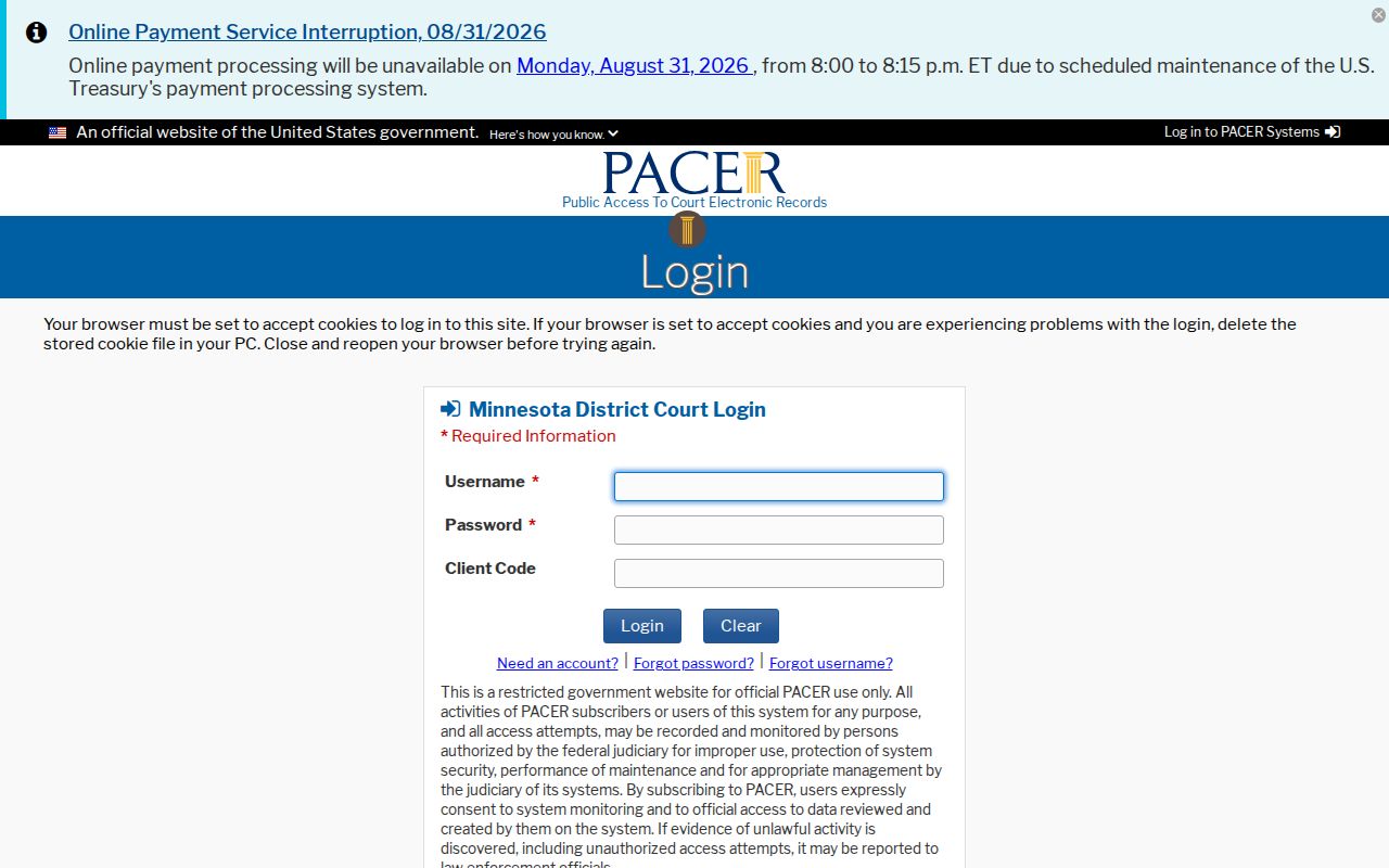 North Mankato court docket distinction from federal CM ECF login